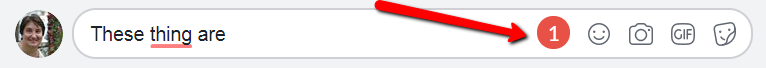 Screenshot showing Grammarly icon has changed from green to red indicating the numbers of errors found.
